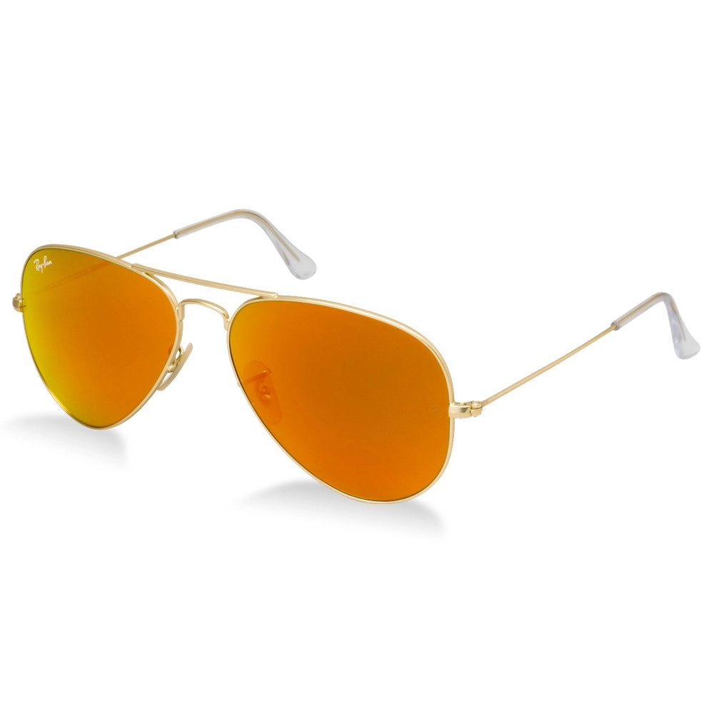 Aviator Large Metal - Matte Gold - Crystal Brown Mirror Orange | Col112/69